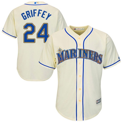 Mariners #24 Ken Griffey Cream Cool Base Stitched Youth MLB Jersey